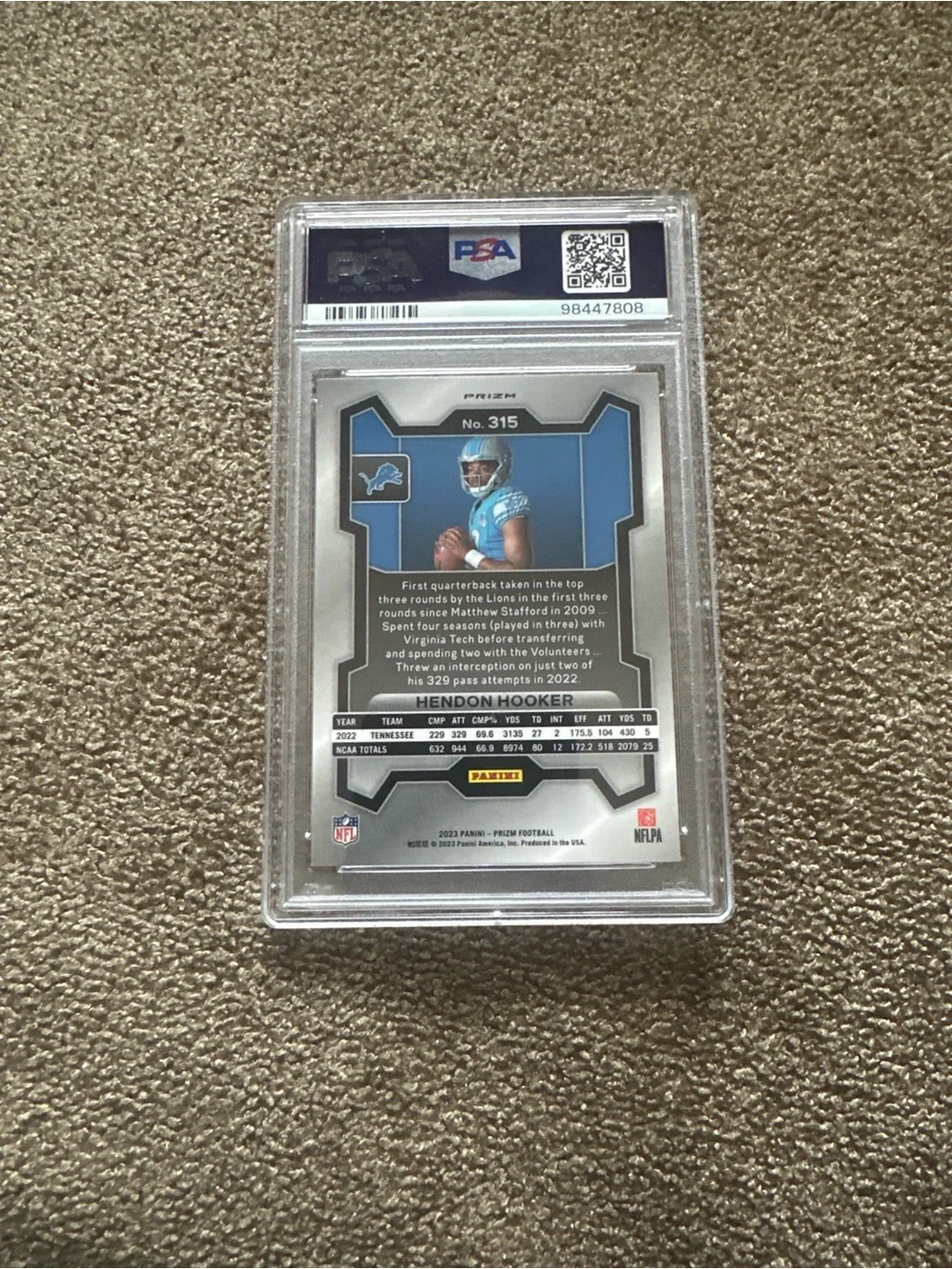 Lions Hendon Hooker Rookie PSA 10
